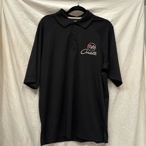 Men’s M Corvette Polo Shirt Black with white and red embroidery.  Like new.
